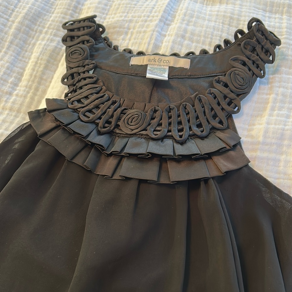 Anthropologie Black Ruffled Blouse